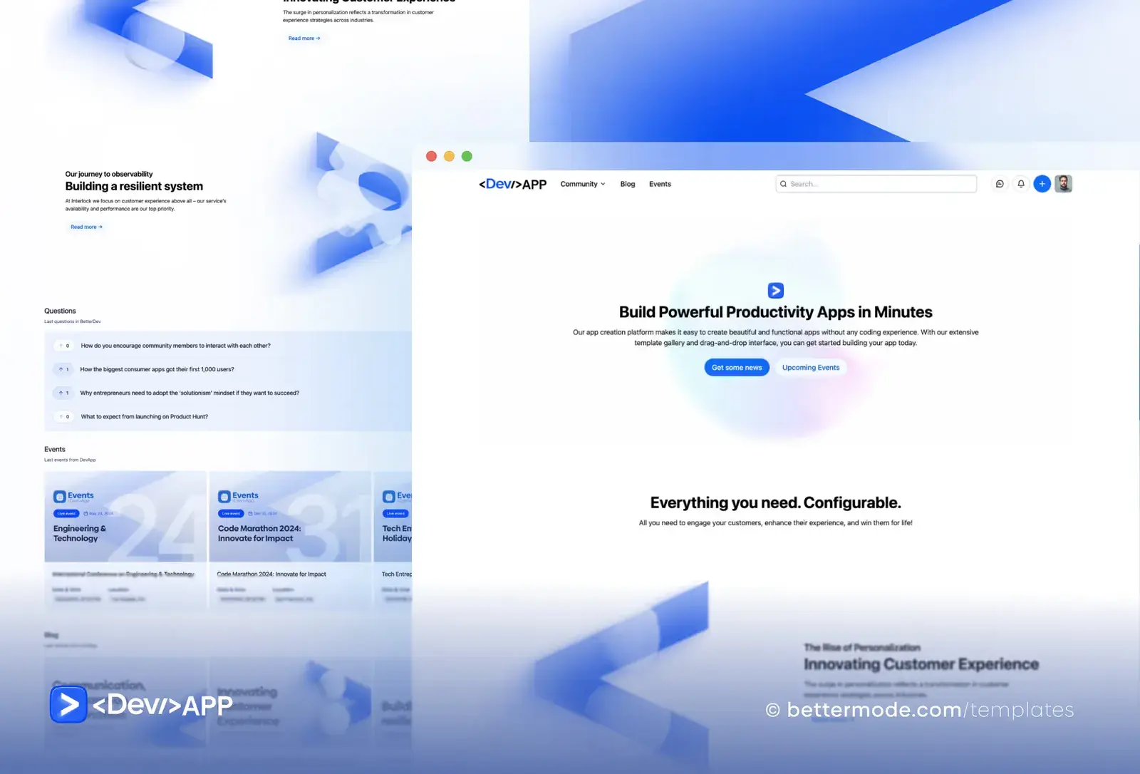 DevApp template: home page