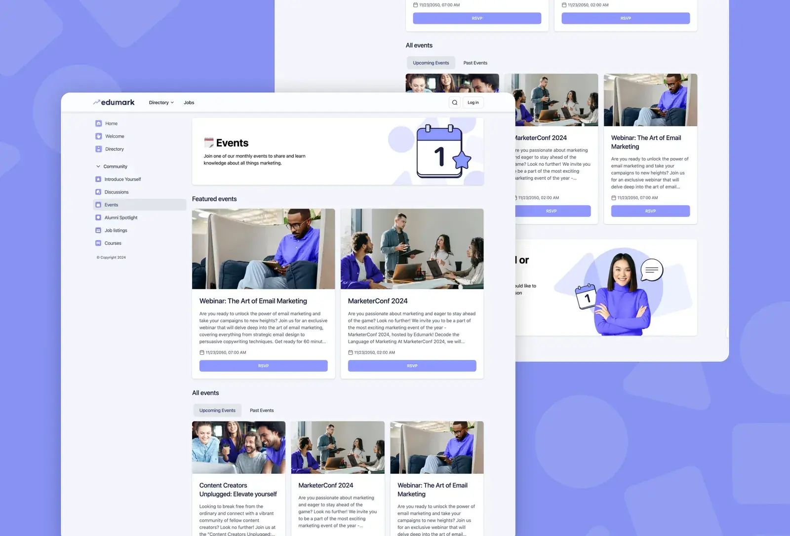 Edumark template: events