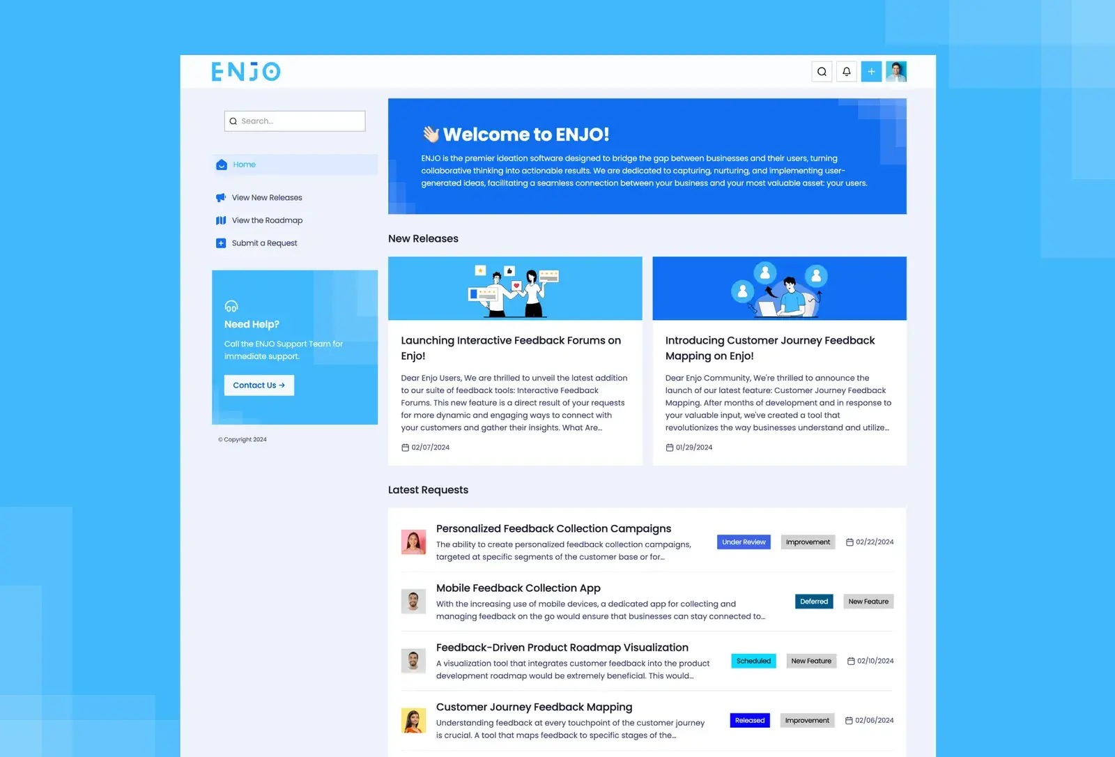 Enjo template: home page