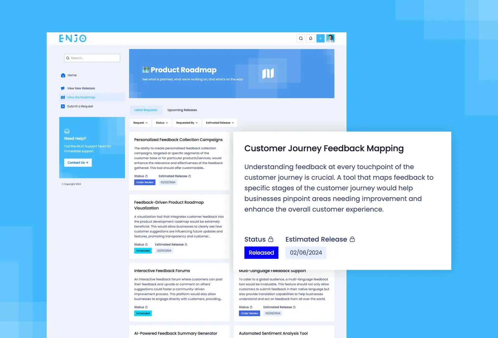 Enjo template: product roadmap