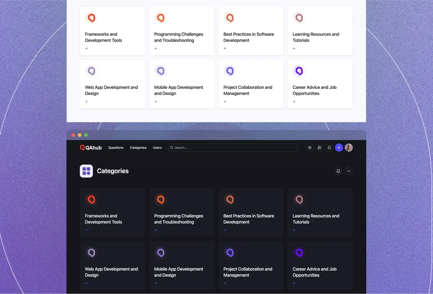 QAhub template: categories