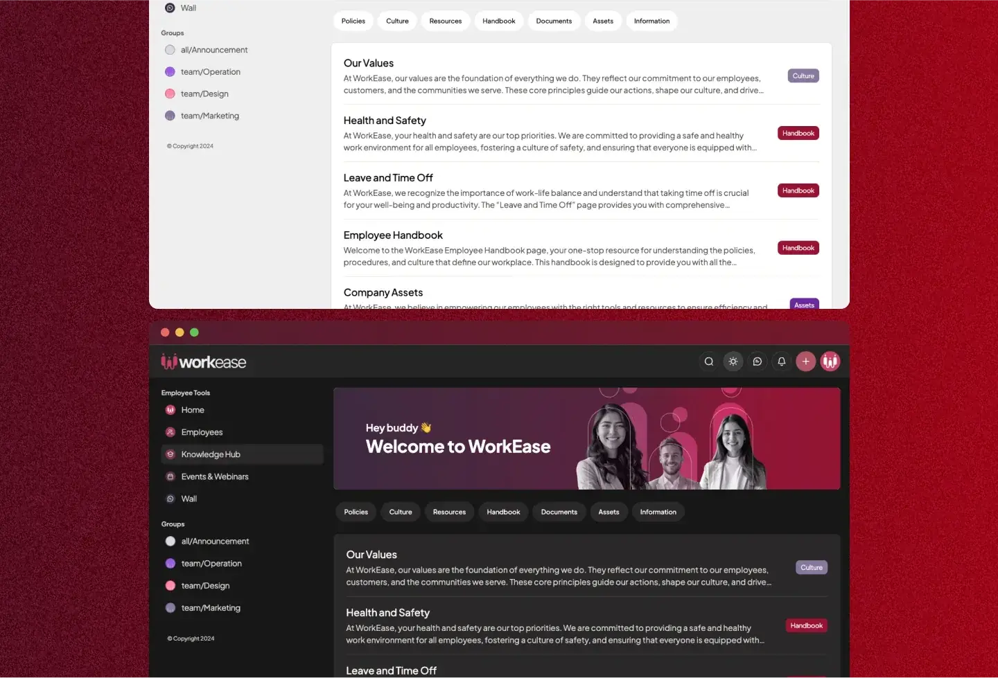 WorkEase template: policies and handbook